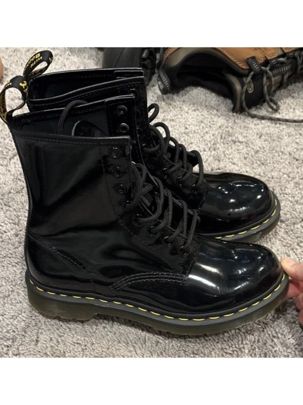 Dr. Martens Women's Black Shiny Boots 11821 Size 8